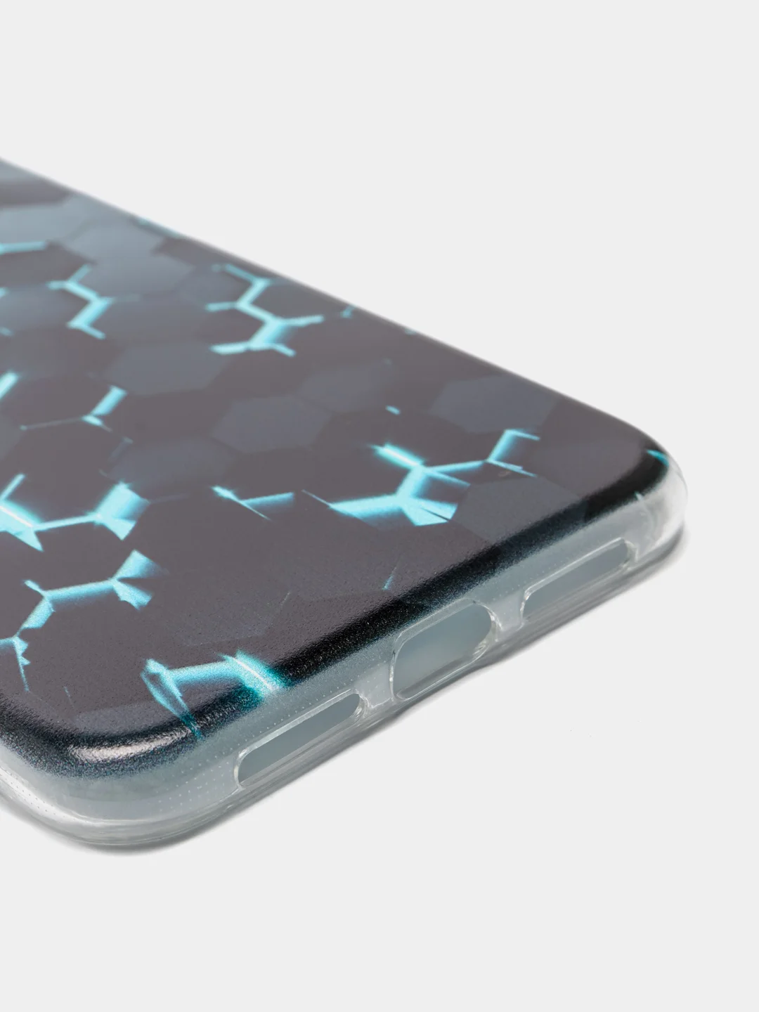 Бирюзовый силиконовый чехол на Apple iPhone XR / Айфон XR прозрачный, с рисунком, защита камеры