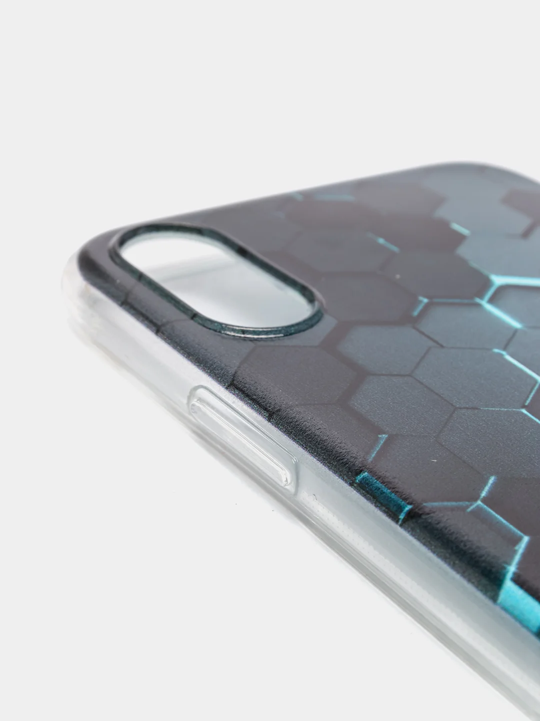 Бирюзовый силиконовый чехол на Apple iPhone XR / Айфон XR прозрачный, с рисунком, защита камеры