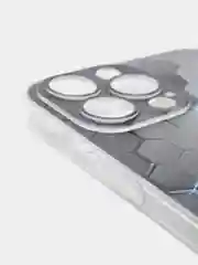 Бирюзовый силиконовый чехол на Apple iPhone 13 Pro Max / Айфон 13 Pro Max прозрачный, с рисунком