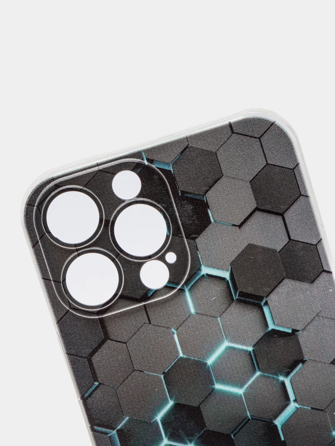 Бирюзовый силиконовый чехол на Apple iPhone 13 Pro Max / Айфон 13 Pro Max прозрачный, с рисунком