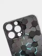 Бирюзовый силиконовый чехол на Apple iPhone 13 Pro Max / Айфон 13 Pro Max прозрачный, с рисунком