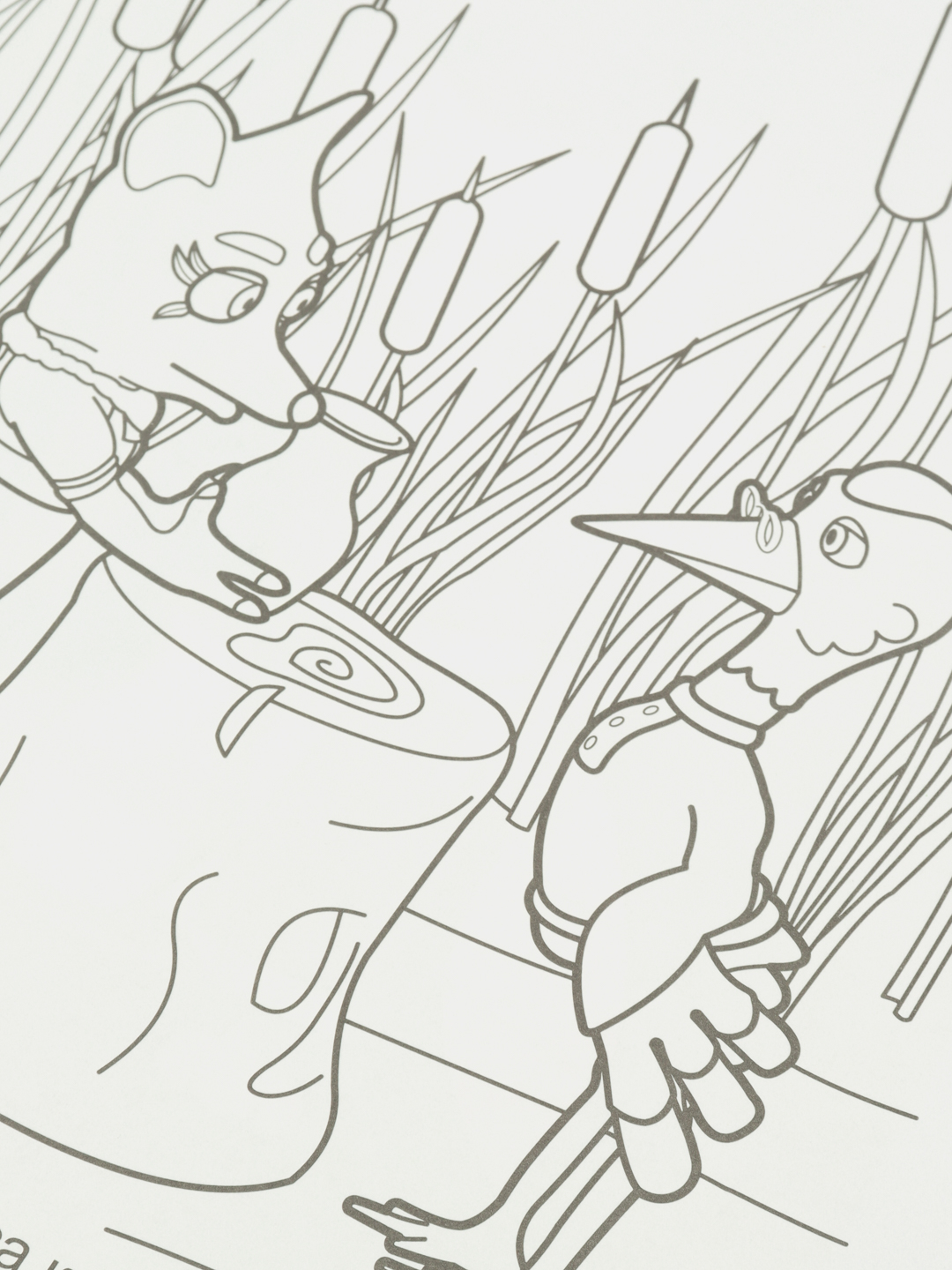 Раскраска по сказке «Лиса и журавль»