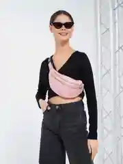Розовый сумка на пояс, женская