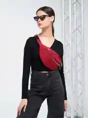 Красный сумка на пояс, женская