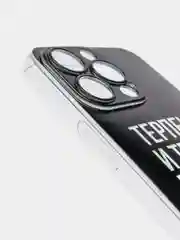 Тёмно-коричневый силиконовый чехол на iPhone 13 / Айфон 13 прозрачный, с рисунком, защита камеры