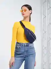 Синий сумка на пояс, женская