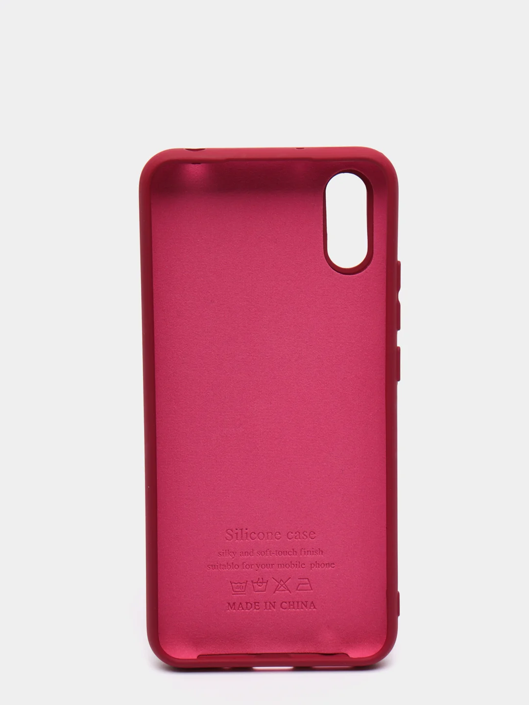 Бордовый чехол для Xiaomi Redmi 9A с защитой камеры и бархатом внутри