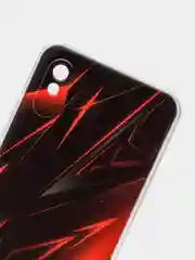 Красный силиконовый чехол на Xiaomi Redmi 9A / Сяоми Редми 9А прозрачный с рисунком, защита камеры
