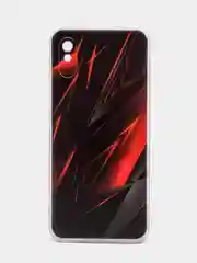 Красный силиконовый чехол на Xiaomi Redmi 9A / Сяоми Редми 9А прозрачный с рисунком, защита камеры