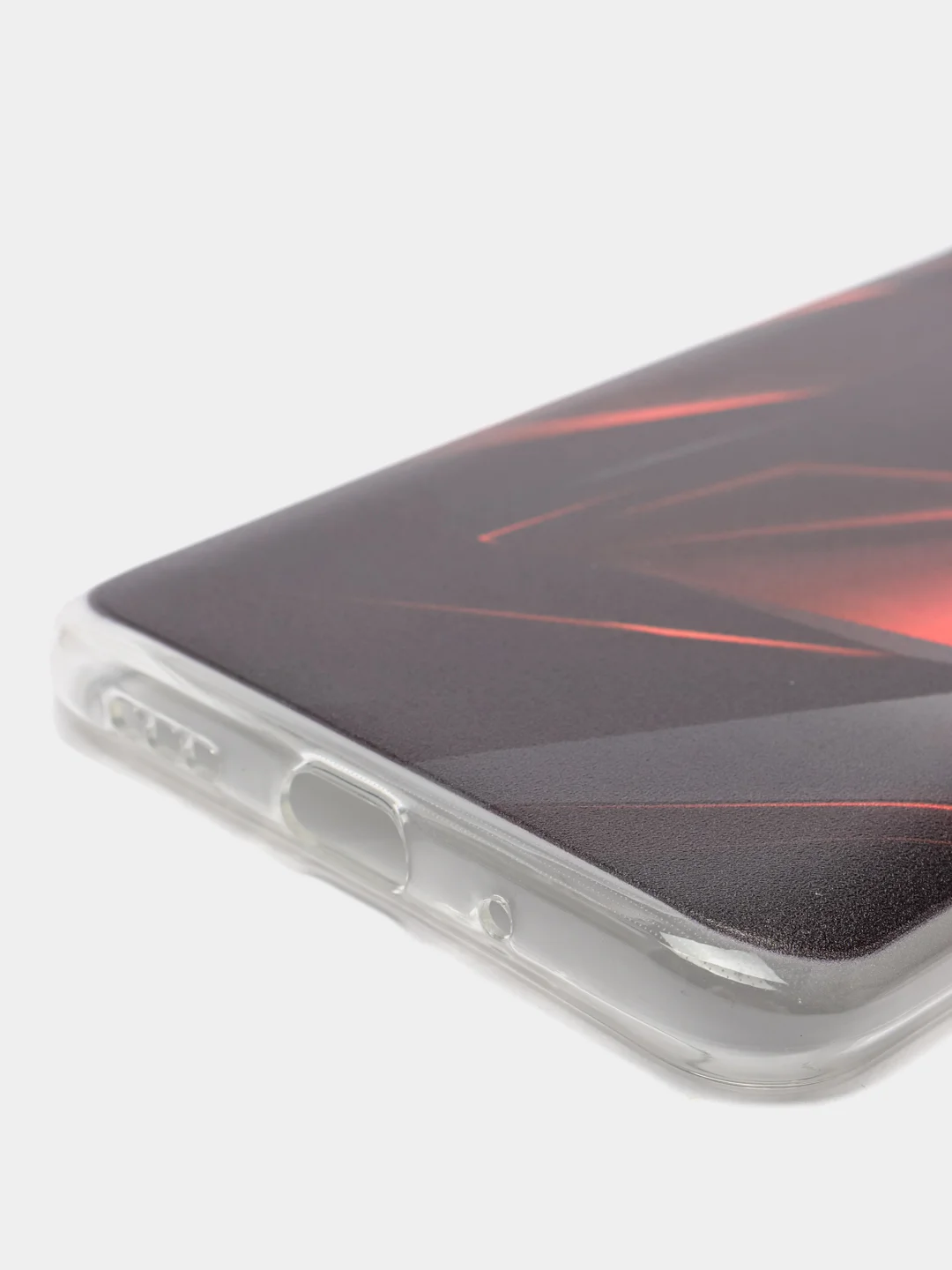 Красный силиконовый чехол на Xiaomi Redmi 9A / Сяоми Редми 9А прозрачный с рисунком, защита камеры