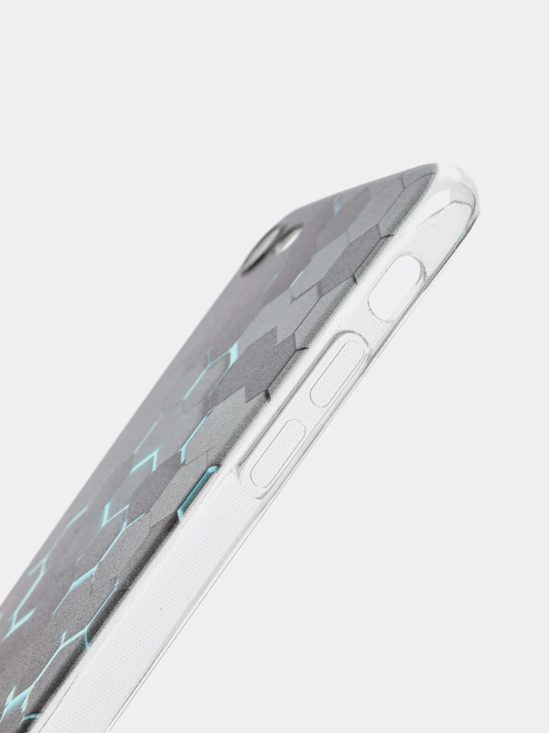 Бирюзовый силиконовый чехол на Apple iPhone 7/8/SE 2020/SE 2022 / Айфон 7/8 прозрачный, с рисунком