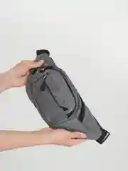 Серый поясная сумка, текстиль