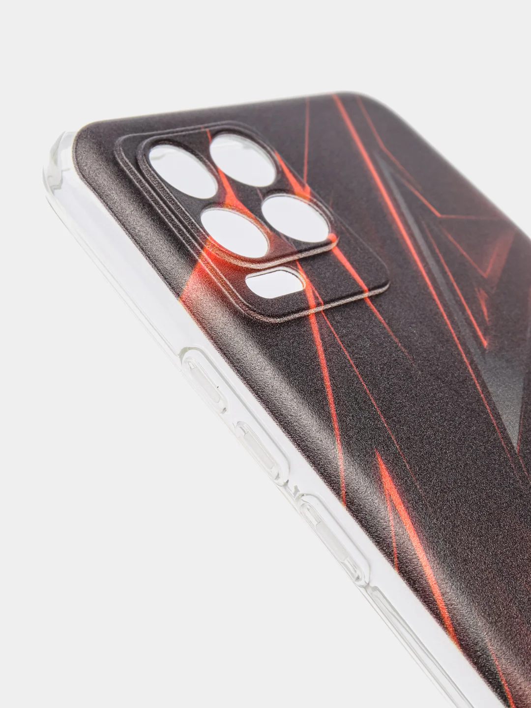 Красный силиконовый чехол на Oppo Realme 8/8 Pro / Оппо Реалми 8/8 Про прозрачный, с рисунком