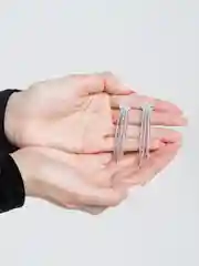 Серебряный серьги со стразами, длинные, блестящие