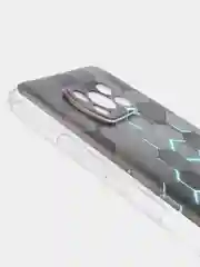 Бирюзовый силиконовый чехол на Xiaomi Poco X3/X3 Pro / Сяоми Poco X3/Х3 Про прозрачный, с рисунком
