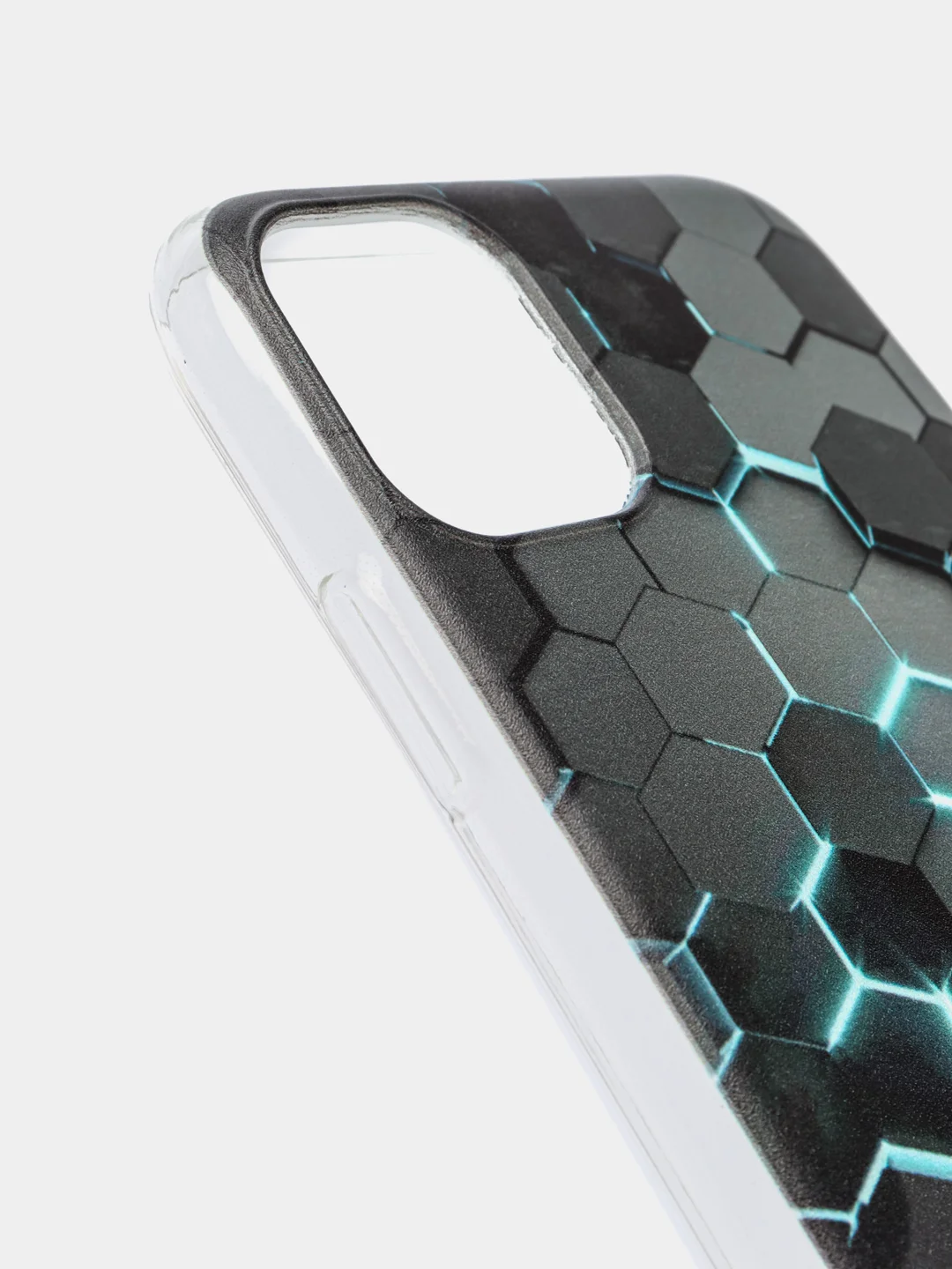 Бирюзовый силиконовый чехол на Apple iPhone 11 / Айфон 11 прозрачный, с рисунком, защита камеры