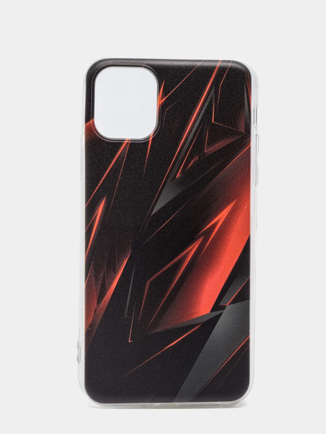Красный силиконовый чехол на Apple iPhone 11 / Айфон 11 прозрачный, с рисунком, защита камеры