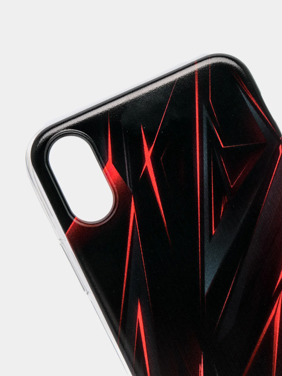 Красный силиконовый чехол на Apple iPhone XR / Айфон XR прозрачный, с рисунком, защита камеры