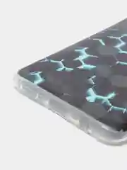 Бирюзовый силиконовый чехол на Samsung Galaxy A50/A30s / Самсунг А50/А30s прозрачный, с рисунком