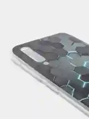 Бирюзовый силиконовый чехол на Samsung Galaxy A50/A30s / Самсунг А50/А30s прозрачный, с рисунком