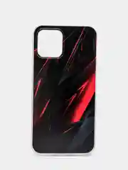 Красный силиконовый чехол на Apple iPhone 12/12 Pro / Айфон 12/12 Pro прозрачный, с рисунком