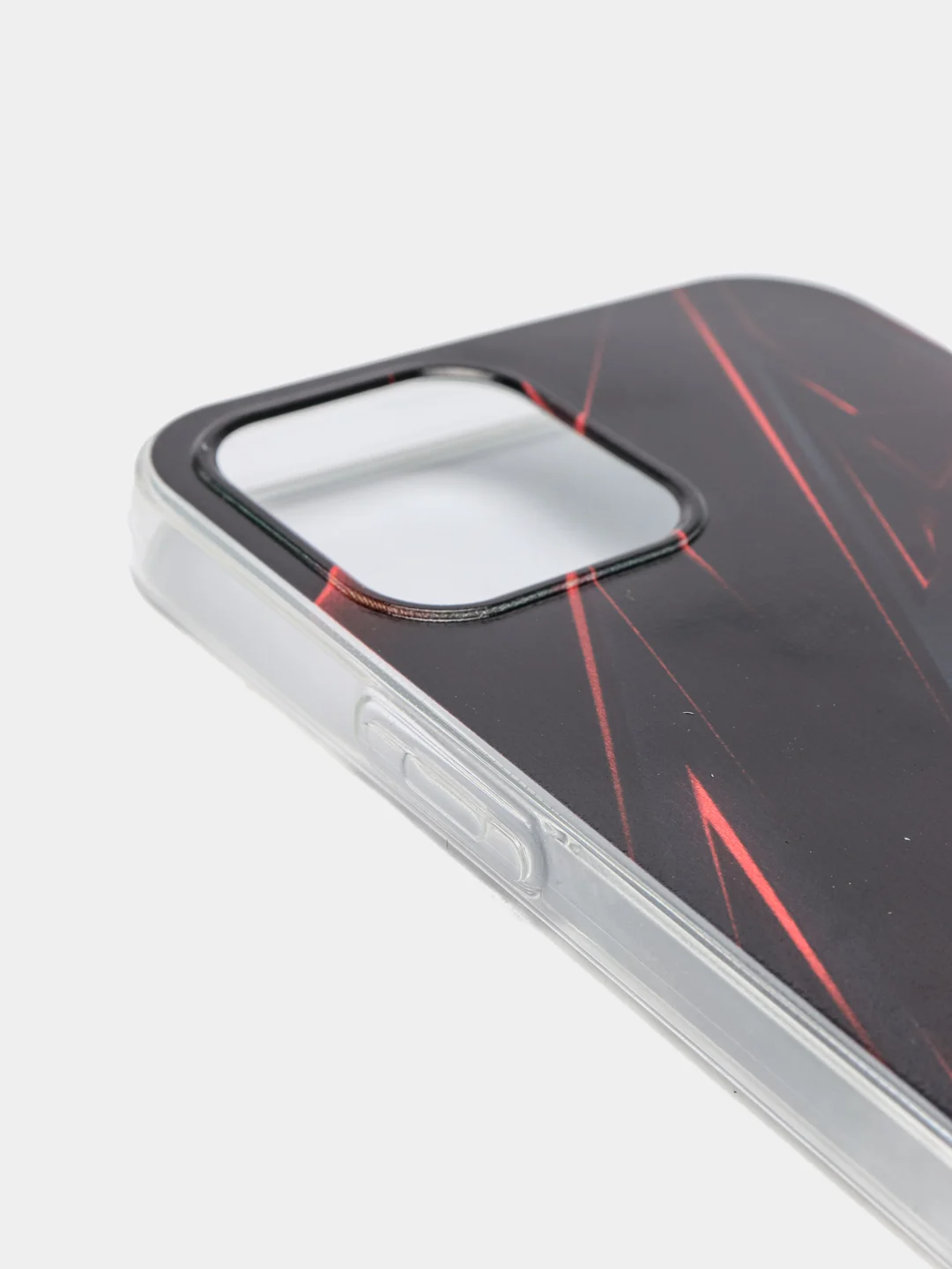 Красный силиконовый чехол на Apple iPhone 12/12 Pro / Айфон 12/12 Pro прозрачный, с рисунком