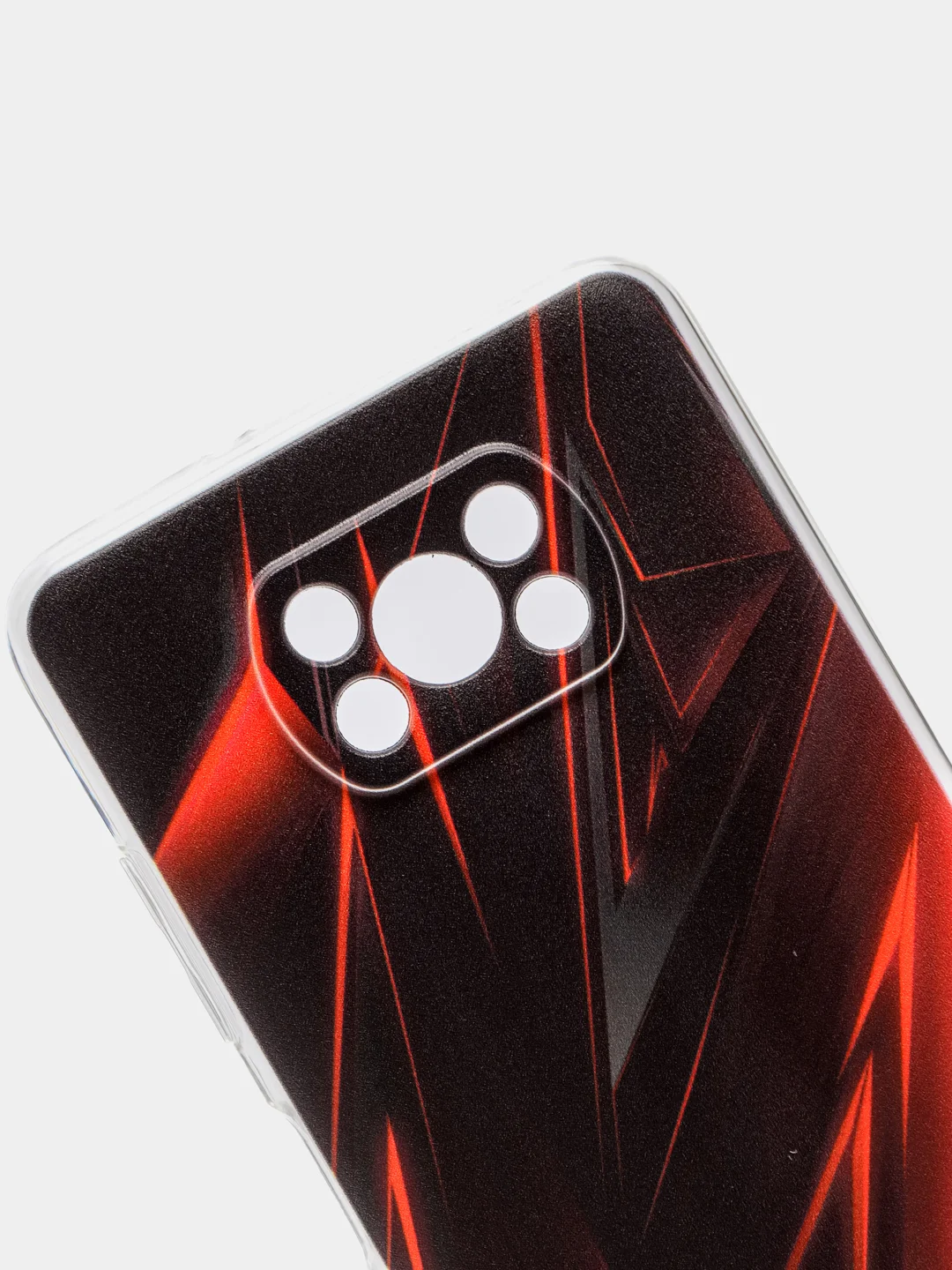 Красный силиконовый чехол на Xiaomi Poco X3/X3 Pro / Сяоми Poco X3/Х3 Про прозрачный, с рисунком