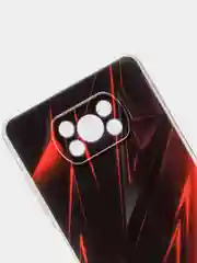 Красный силиконовый чехол на Xiaomi Poco X3/X3 Pro / Сяоми Poco X3/Х3 Про прозрачный, с рисунком
