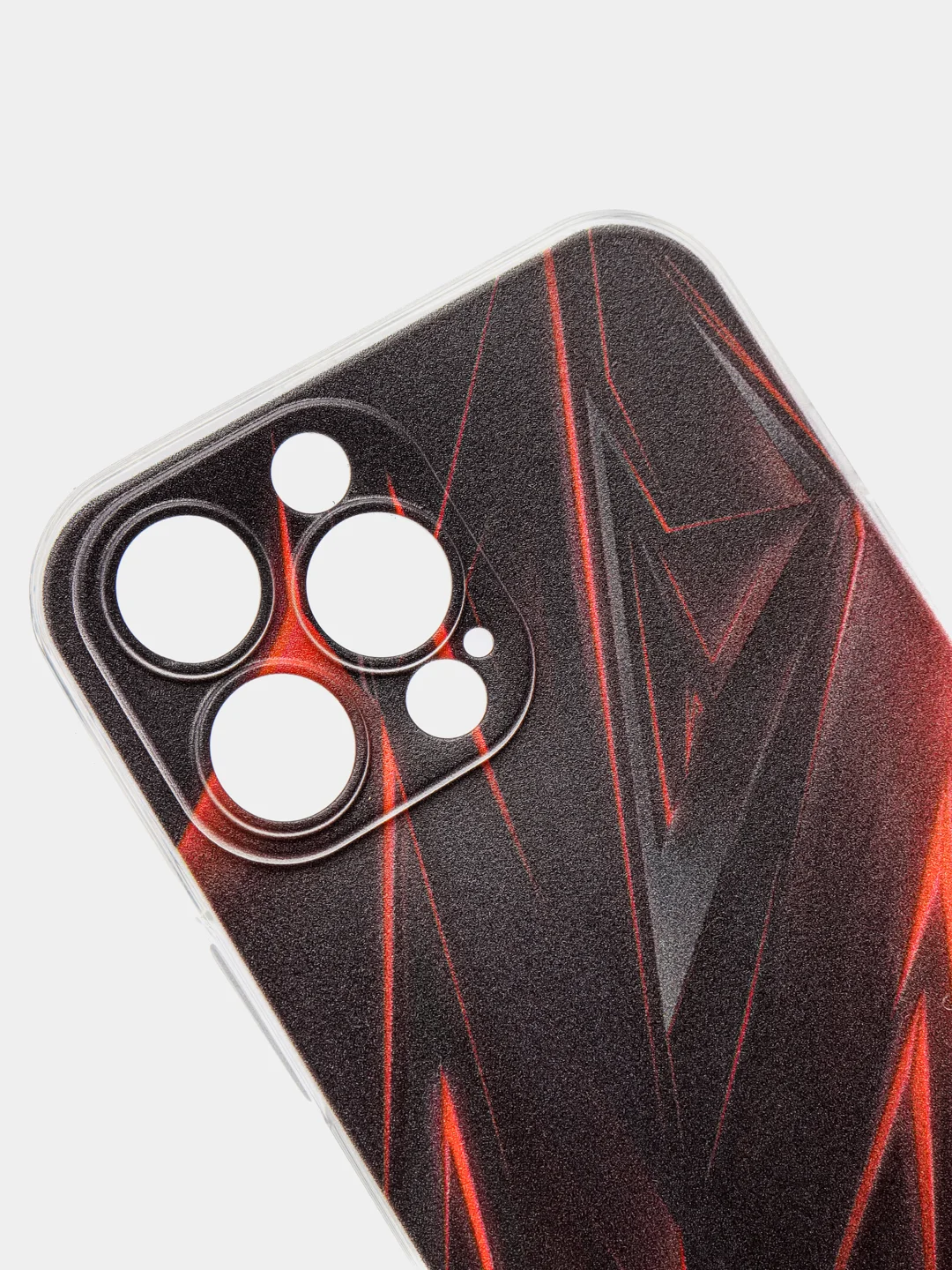 Красный силиконовый чехол на Apple iPhone 13 Pro Max / Айфон 13 Pro Max прозрачный, с рисунком