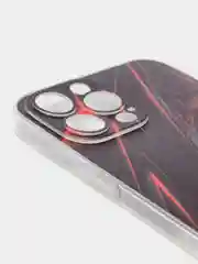 Красный силиконовый чехол на Apple iPhone 13 Pro Max / Айфон 13 Pro Max прозрачный, с рисунком