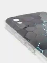 Бирюзовый силиконовый чехол на Xiaomi Redmi 9A / Сяоми Редми 9А прозрачный с рисунком, защита камеры