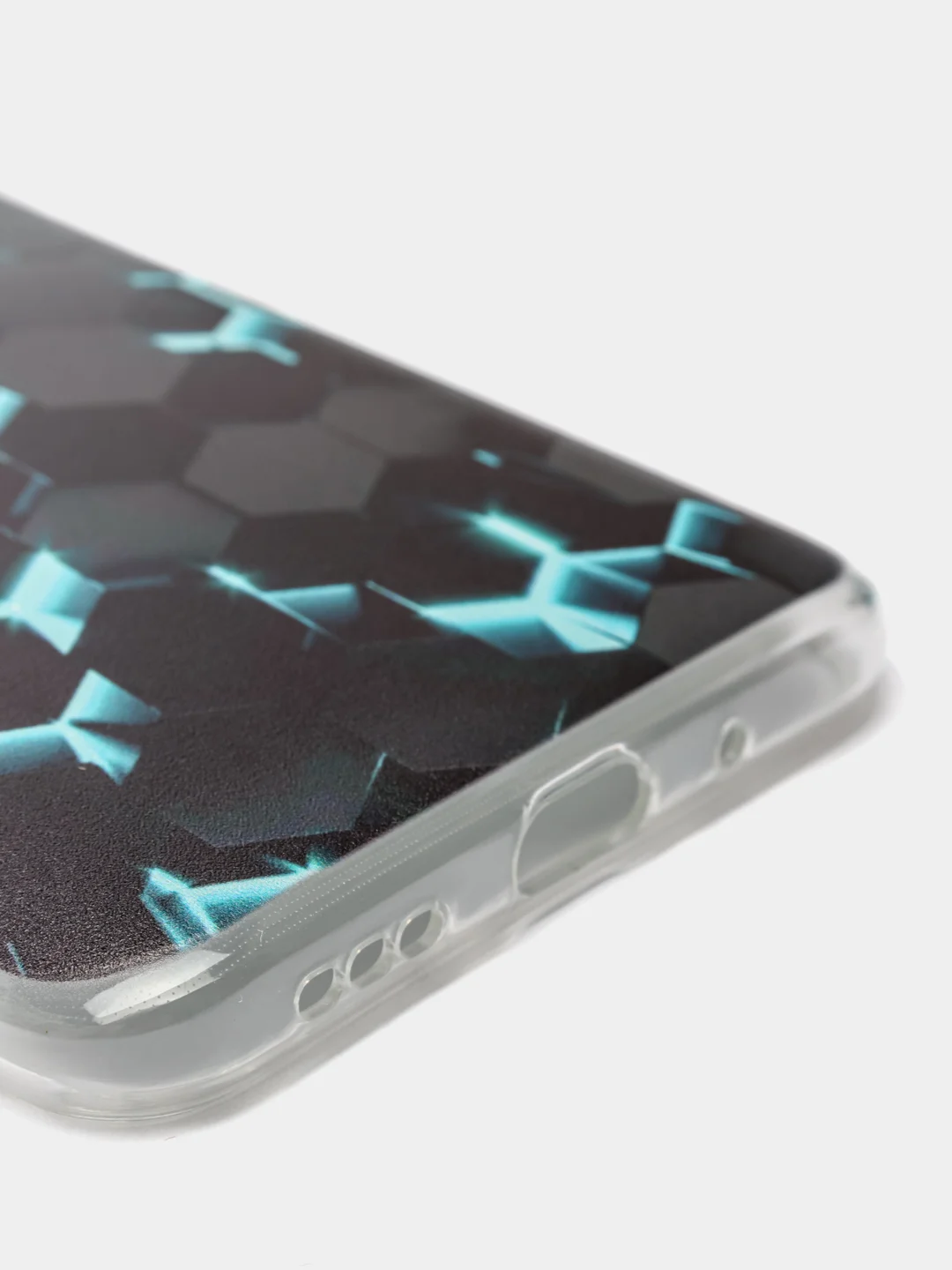 Бирюзовый силиконовый чехол на Xiaomi Redmi 9A / Сяоми Редми 9А прозрачный с рисунком, защита камеры