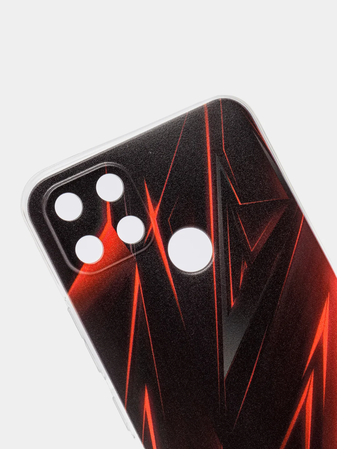 Красный силиконовый чехол на Oppo Realme C21Y/C25Y / Оппо Реалми C21Y/C25Y прозрачный, с рисунком