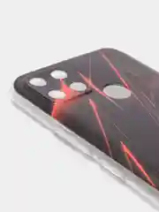 Красный силиконовый чехол на Oppo Realme C21Y/C25Y / Оппо Реалми C21Y/C25Y прозрачный, с рисунком