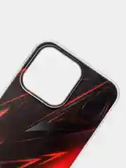 Красный силиконовый чехол на iPhone 13 Pro/Айфон 13 Pro прозрачный, с рисунком, защита камеры