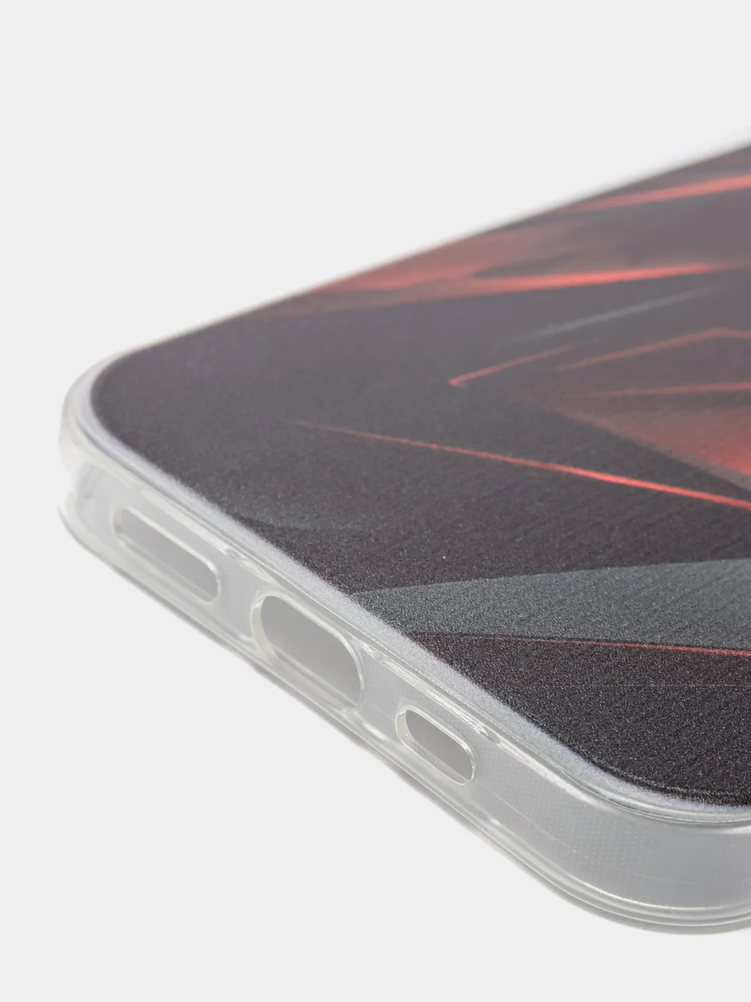 Красный силиконовый чехол на iPhone 13 Pro/Айфон 13 Pro прозрачный, с рисунком, защита камеры