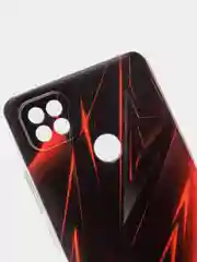 Красный силиконовый чехол на Xiaomi Redmi 9C / Сяоми Редми 9С прозрачный с рисунком, защита камеры