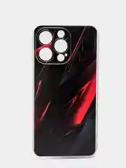 Красный силиконовый чехол на iPhone 13 / Айфон 13 прозрачный, с рисунком, защита камеры