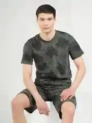 Хаки пижама мужская с шортами, костюм домашний