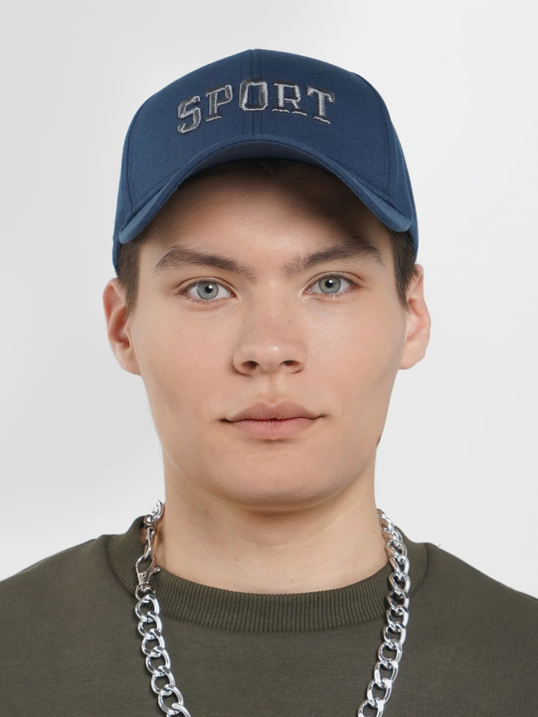 Темно-синий бейсболка унисекс с вышивкой Sport
