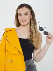 Черный очки солнцезащитные, женские
