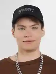 Черный бейсболка унисекс с вышивкой Sport