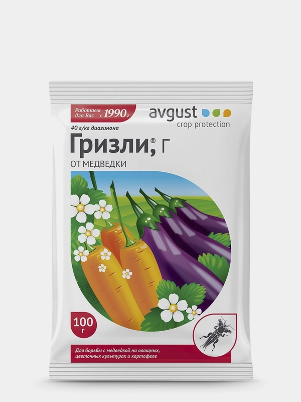 Гризли от медведки 100 гр для борьбы на овощах, картофеле, цветах