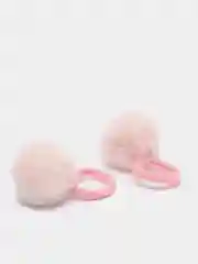 Конфетный резинка для волос с меховым помпоном, 2 шт