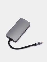 Мультипорт хаб-концентратор USB Type C, 6 в 1, HDMI, USB*3, Type C, RG45