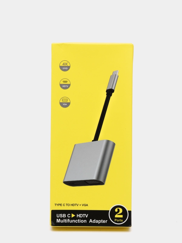 ХАБ Переходник 2 в одном USB-C на HDTV и VGA