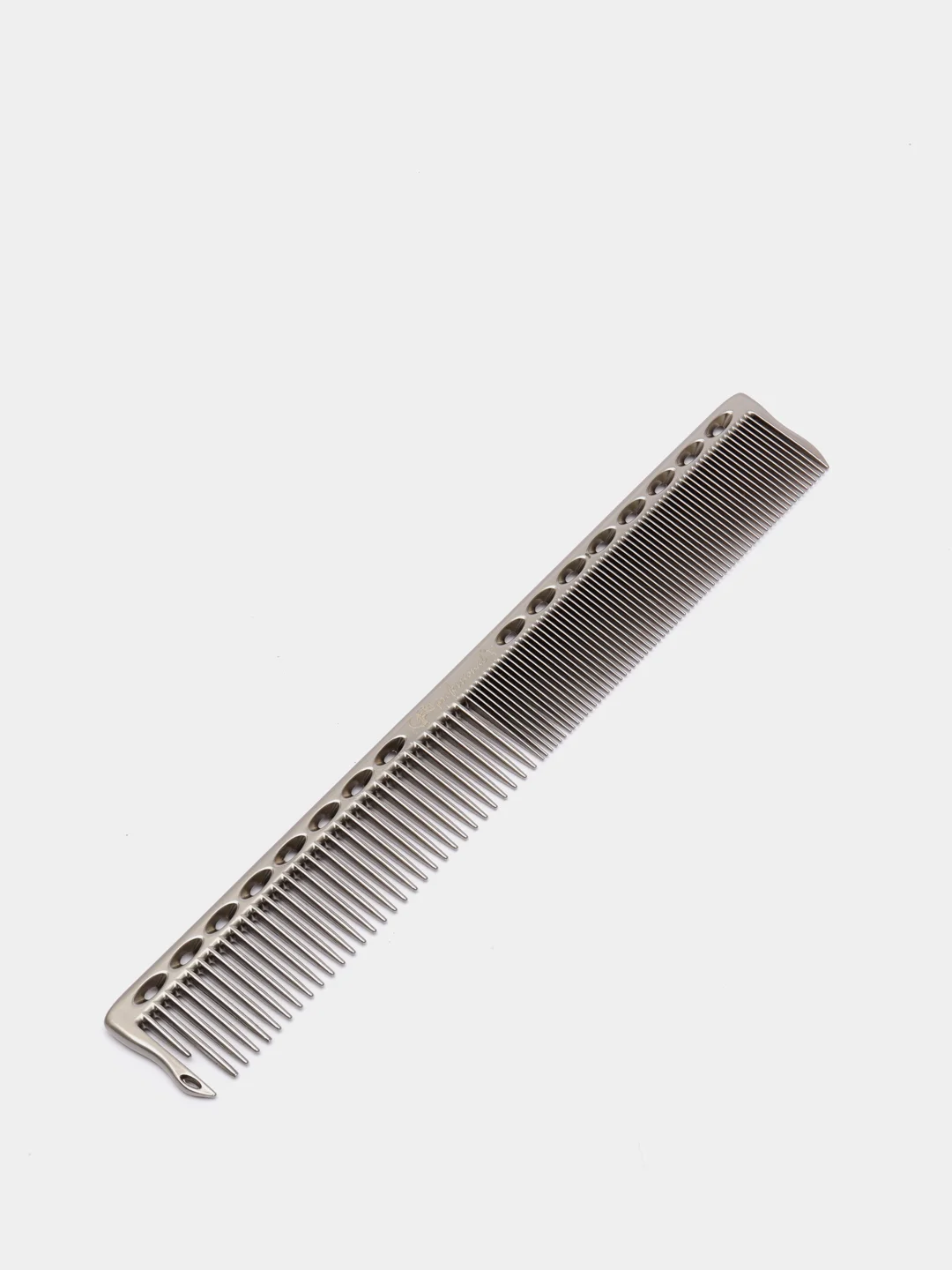 Серый металлик металлическая расческа Gera Professional для стрижки, 20 см
