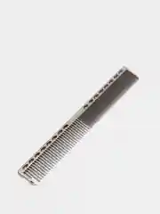 Серый металлик металлическая расческа Gera Professional для стрижки, 20 см