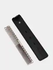 Серый металлик металлическая расческа Gera Professional для стрижки, 20 см
