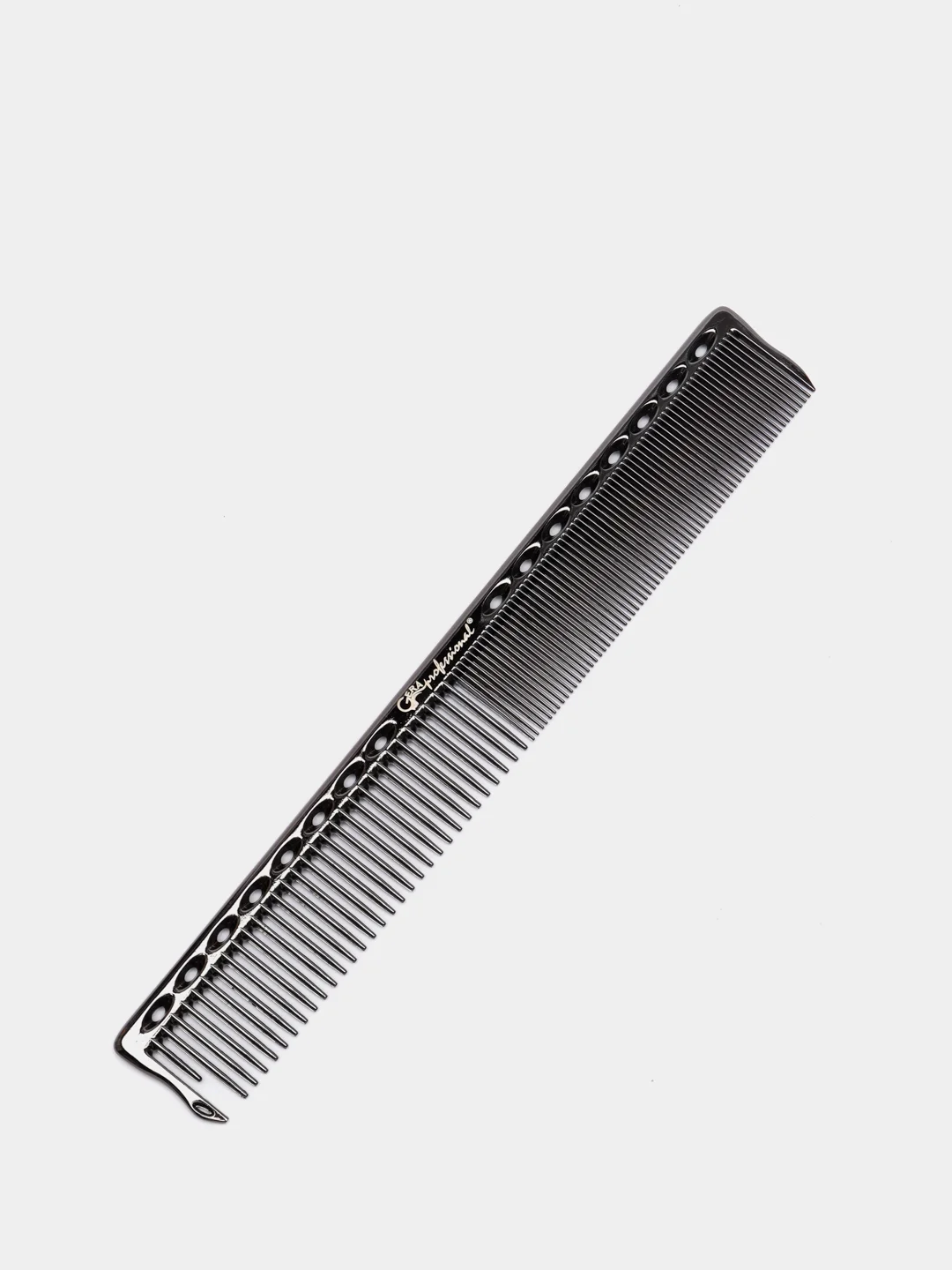 Черный металлическая расческа Gera Professional для стрижки, 20 см